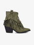 Bottines pointues à franges - kaki - 1
