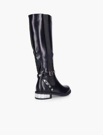 Bottes à talon à plaque - noir - 4