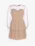 Robe patineuse en tulle à pois - beige rosé - 3