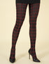 Collants à imprimé tartan - noir - 2