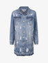 Veste loose déchirée - bleu denim - 3