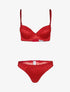 Ensemble push up satiné - rouge - 1
