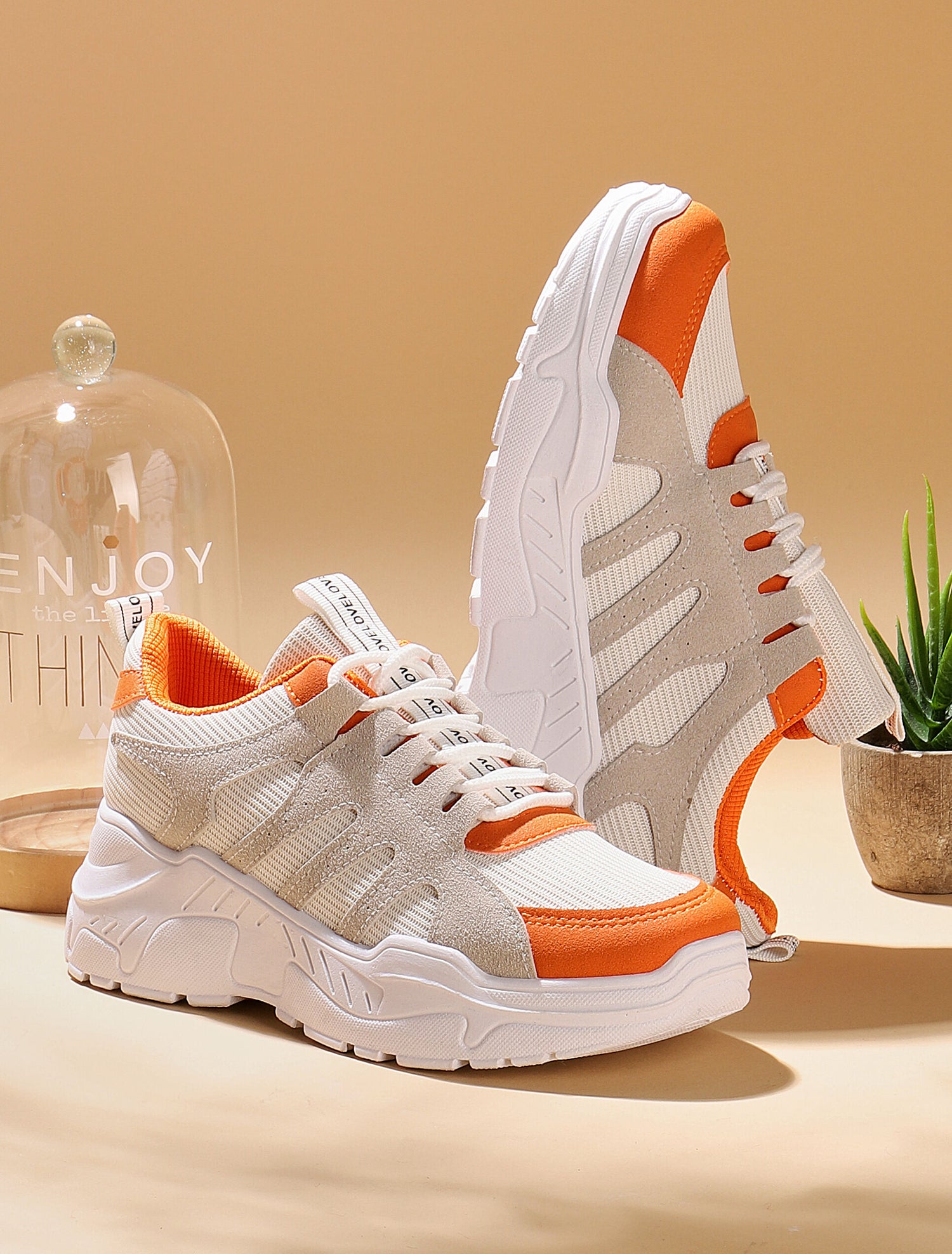 Sneakers à détails colorés - orange - 6