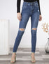 Jean skinny à genoux ouverts - bleu denim - 5