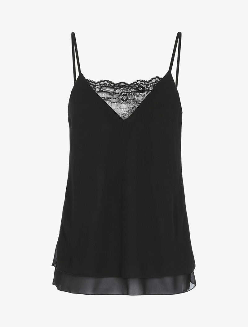 Débardeur en voiles superposés - noir - 3