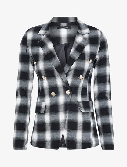 Blazer à imprimé petits carreaux - noir/blanc - 1