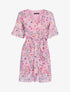 Robe fleurie effet portefeuille - rose - 1