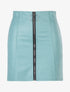 Jupe droite zippée en simili - turquoise - 3