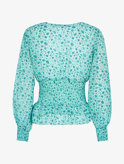 Blouse à imprimé petites fleurs - vert d&