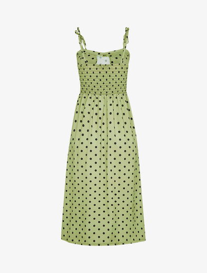 Robe fendue à pois - vert - 2