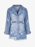 Veste en jean destroy et ceinturée - bleu denim - 3