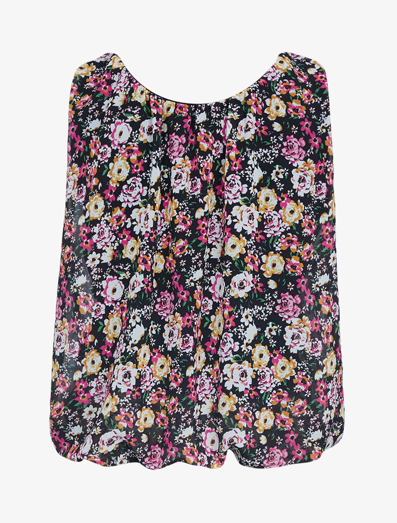 Top boule à imprimé floral - fushia - 2