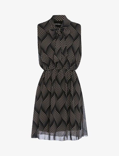 Robe à imprimé stylisé - noir - 1