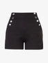 Short taille haute à côtés boutonnés - noir - 1