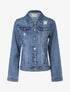 Veste droite à éraflures - bleu denim - 1