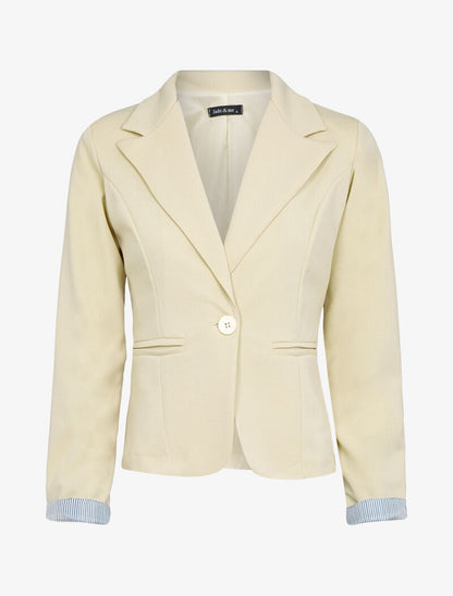 Blazer à détails rayures - beige - 1