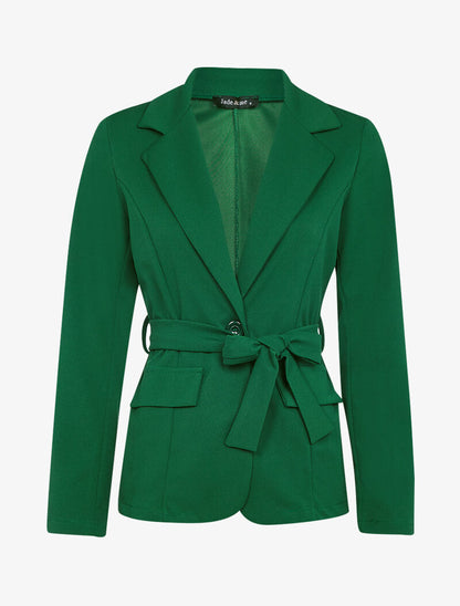 Veste fluide ceinturée - vert foncé - 3