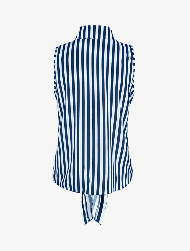 Chemise sans manches à rayures - marine - 2