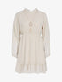 Tunique style robe en voile à encolure montante - beige - 1