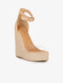 Compensées ultra hautes en raphia et simili - beige - 1