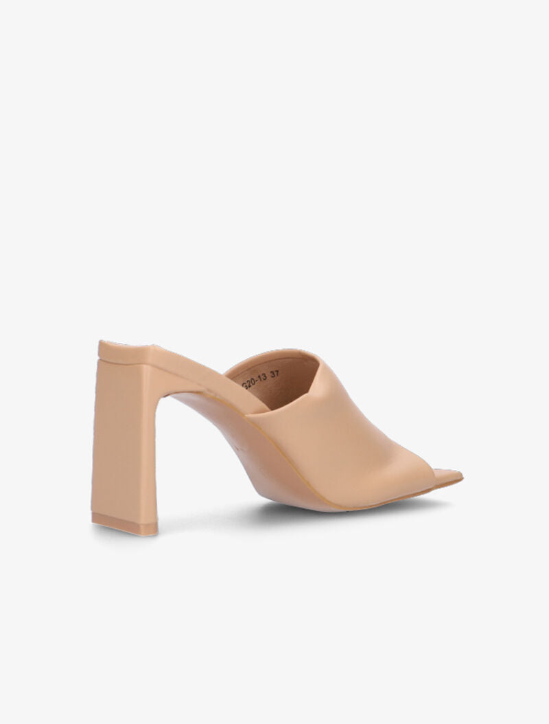 Mules à talon Français stylisé - nude - 4