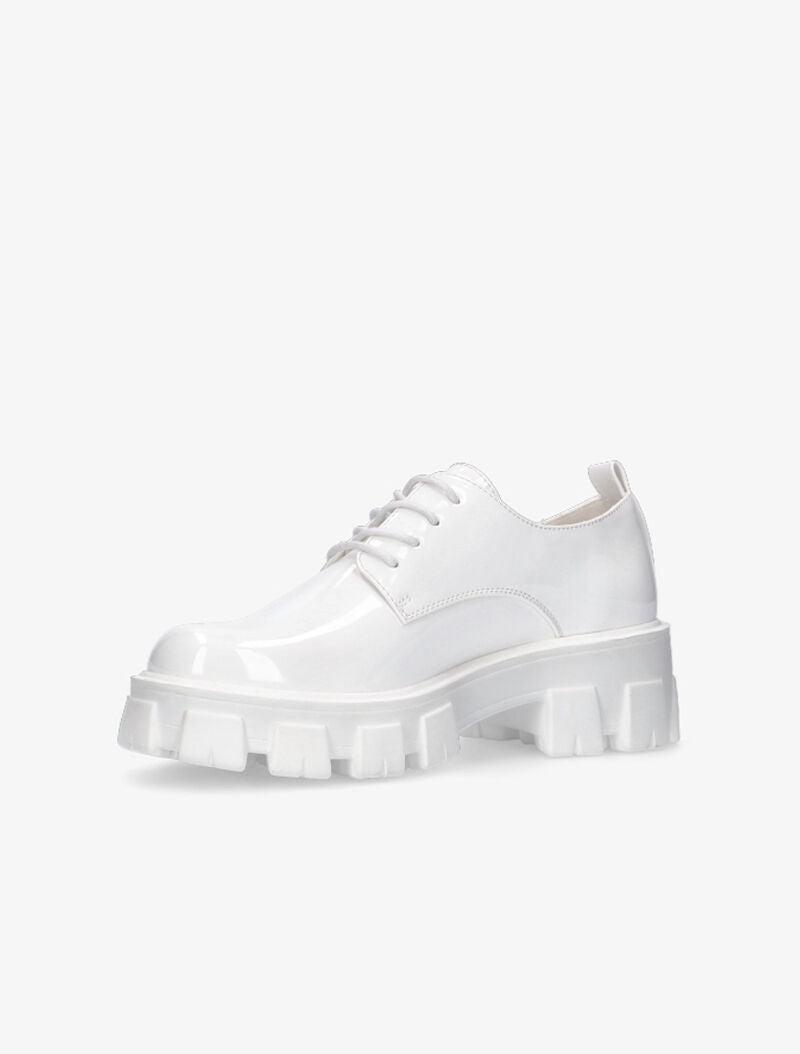 Derbies vernies crantées - blanc - 3