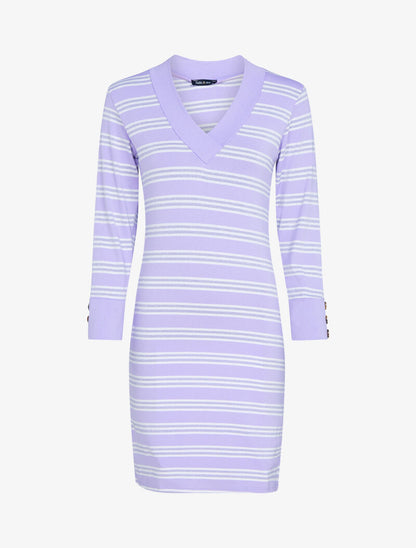 Robe à rayures irisées - lilas - 1