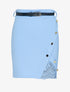 Jupe à empiècement dentelle - bleu ciel - 1