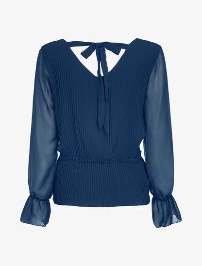 Top gaufré coupe boule - marine - 4