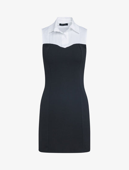 Robe à détail style chemise - noir - 2