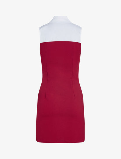 Robe à détail style chemise - bordeaux - 3