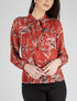 Blouse à imprimé fleurs stylisées - brique - 1
