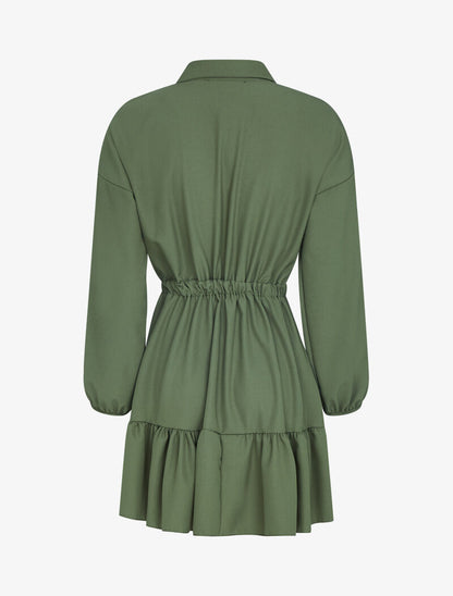 Robe patineuse boutonnée - kaki - 3