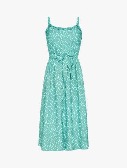 Robe longue à pois - turquoise - 2