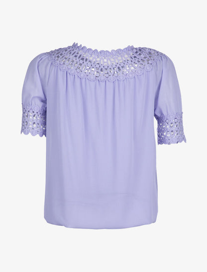 Top boule à bords crochet - lilas - 3