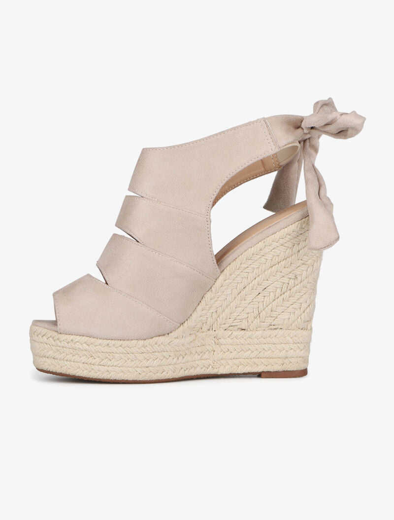 Compensées à découpe et noeud à nouer - beige - 3