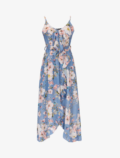 Robe portefeuille à imprimés - bleu charrette - 2