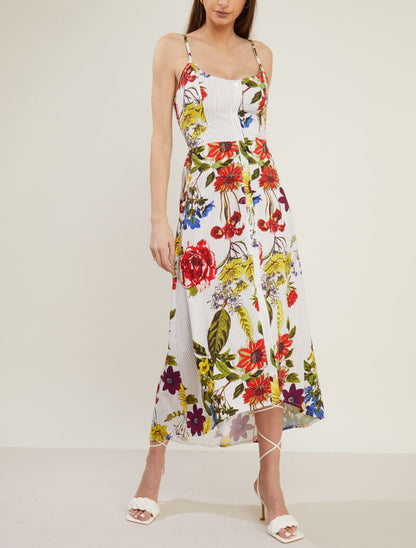 Robe chasuble asymétrique - ecru - 1