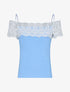 Top à encolure en crochet - bleu ciel - 1