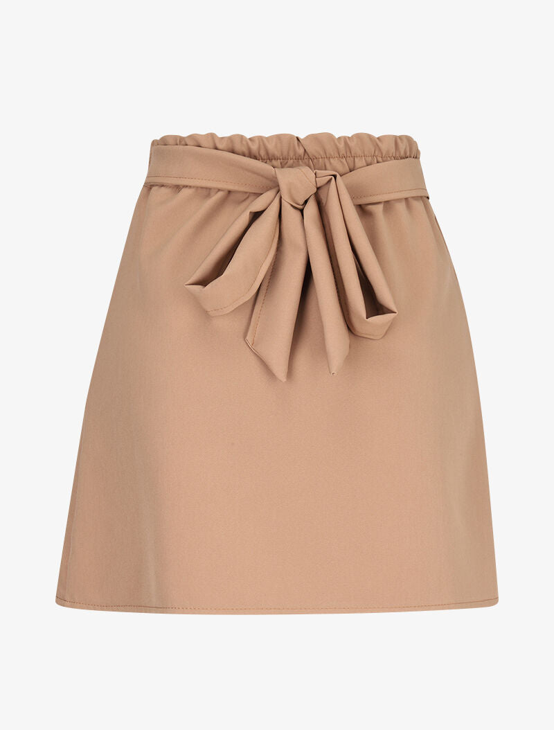 Mini jupe coupe portefeuille - camel - 2