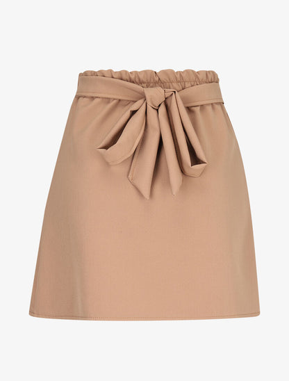 Mini jupe coupe portefeuille - camel - 2