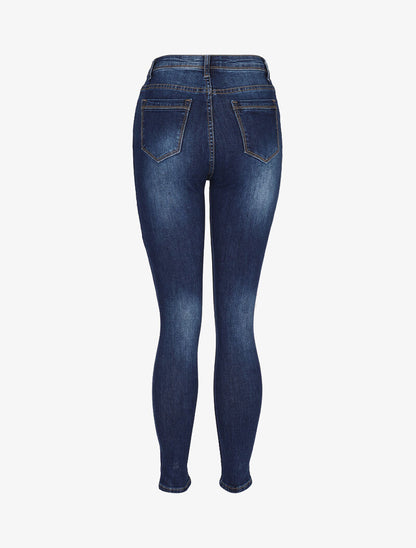 Jean skinny à petites éraflures - bleu denim - 2