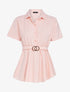 Top péplum à boucle - rose - 3