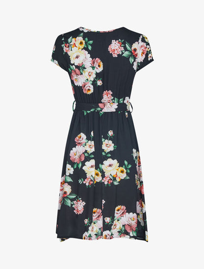 Robe patineuse à imprimé floral - noir - 2