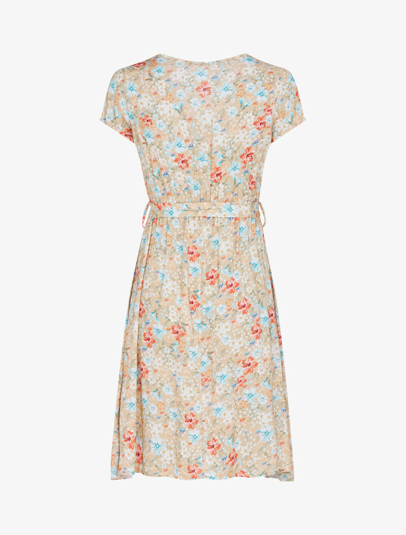 Robe patineuse à imprimé floral - camel - 2