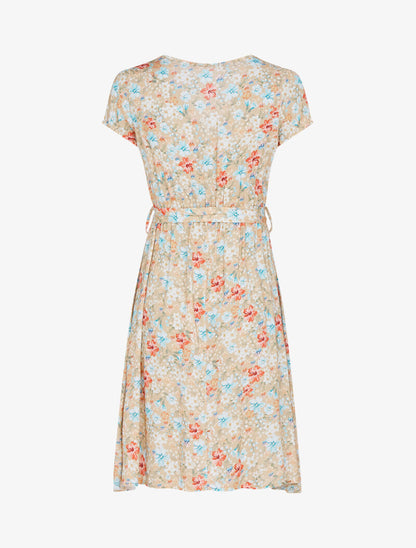 Robe patineuse à imprimé floral - camel - 2