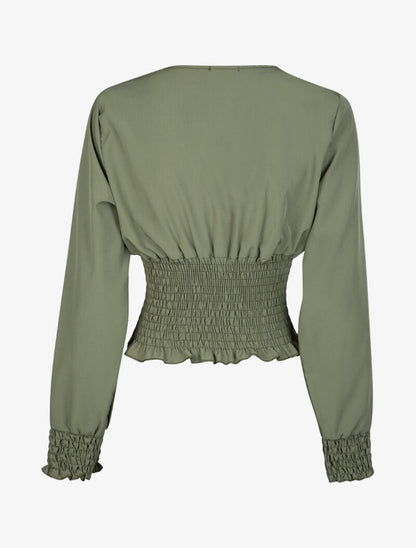 Crop top boule cache coeur - kaki - 2