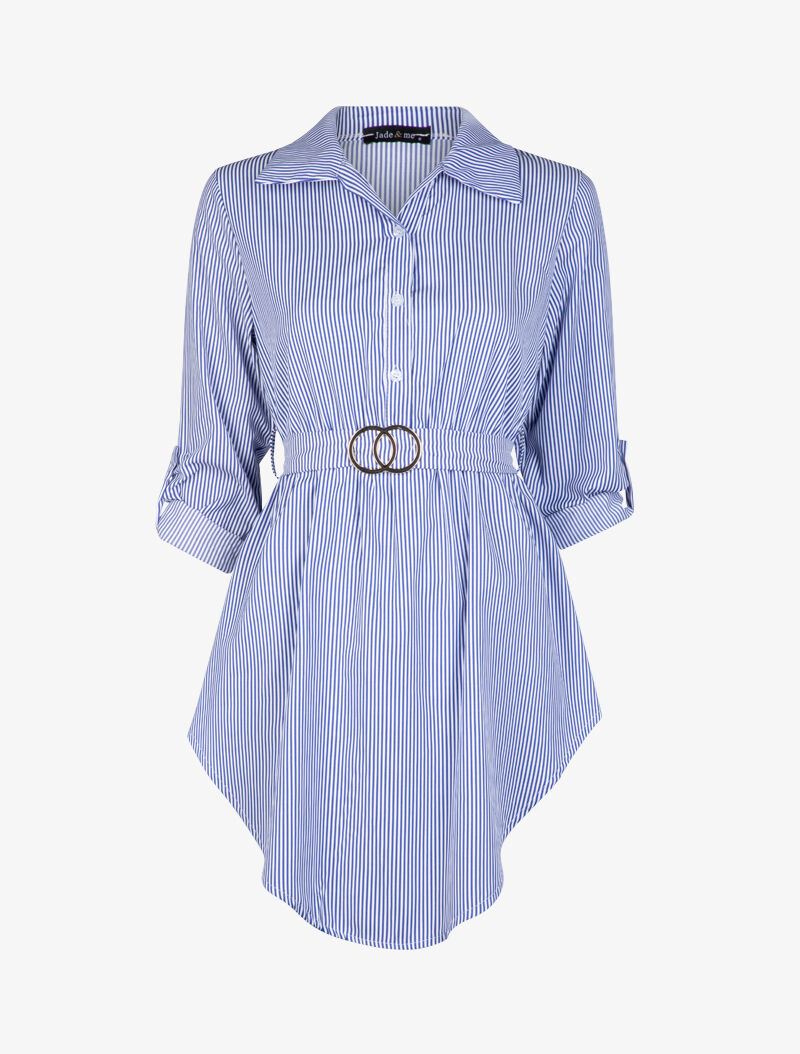 Tunique asymétrique à rayures - marine - 3