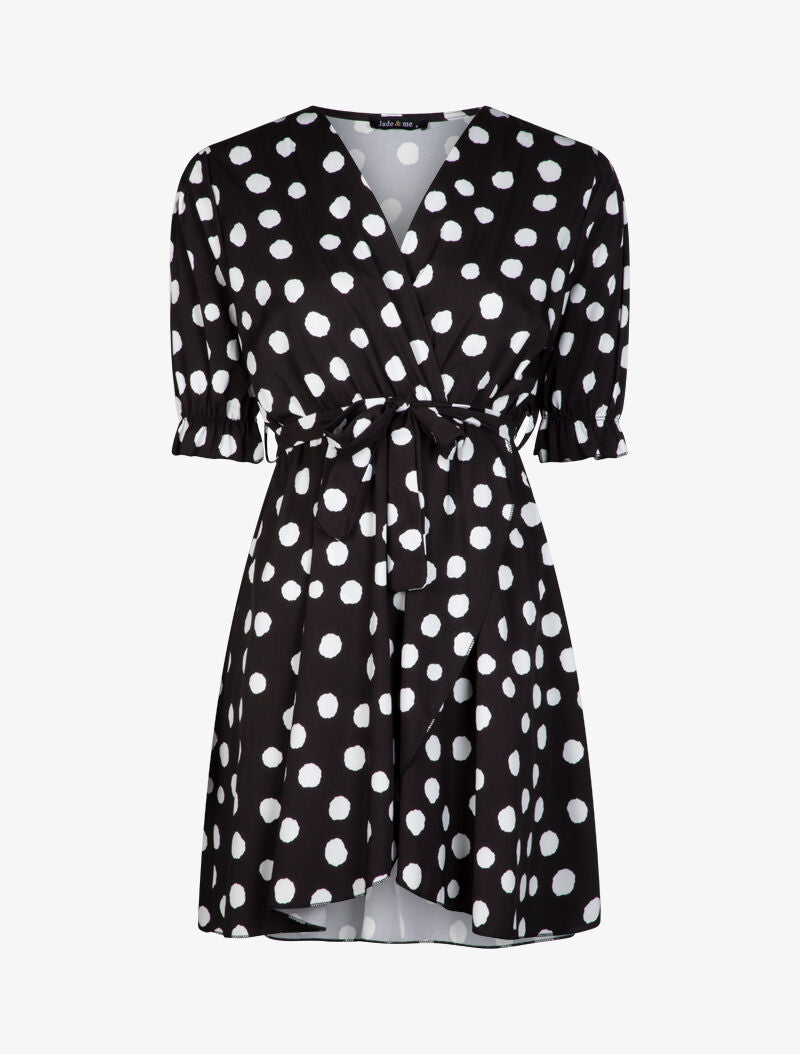 Robe patineuse à imprimés - noir - 2