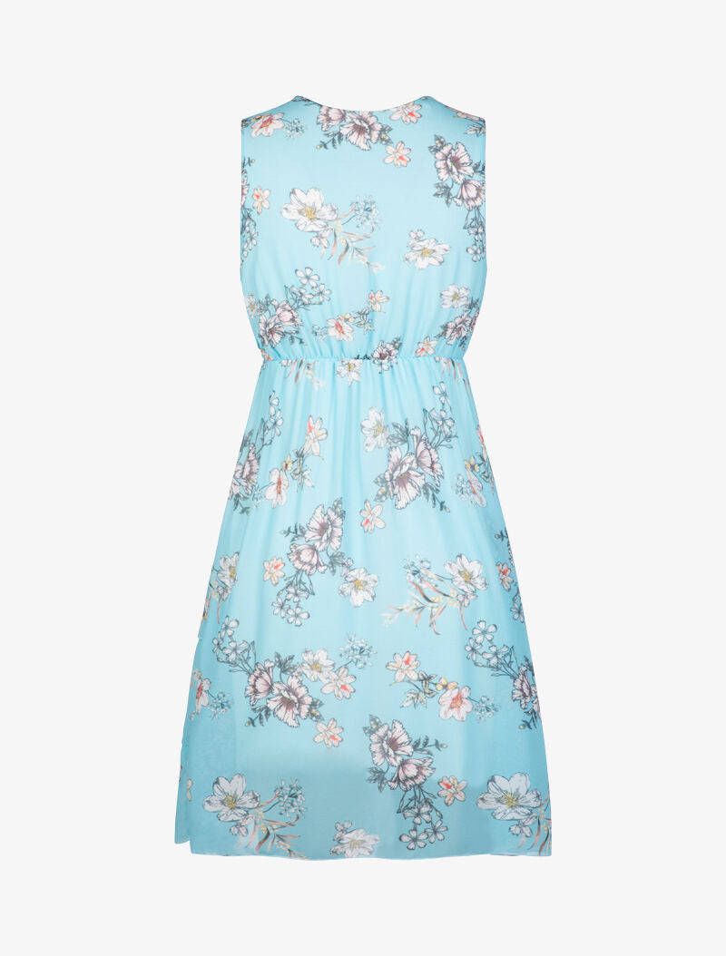 Robe patineuse à imprimé floral - bleu ciel - 2